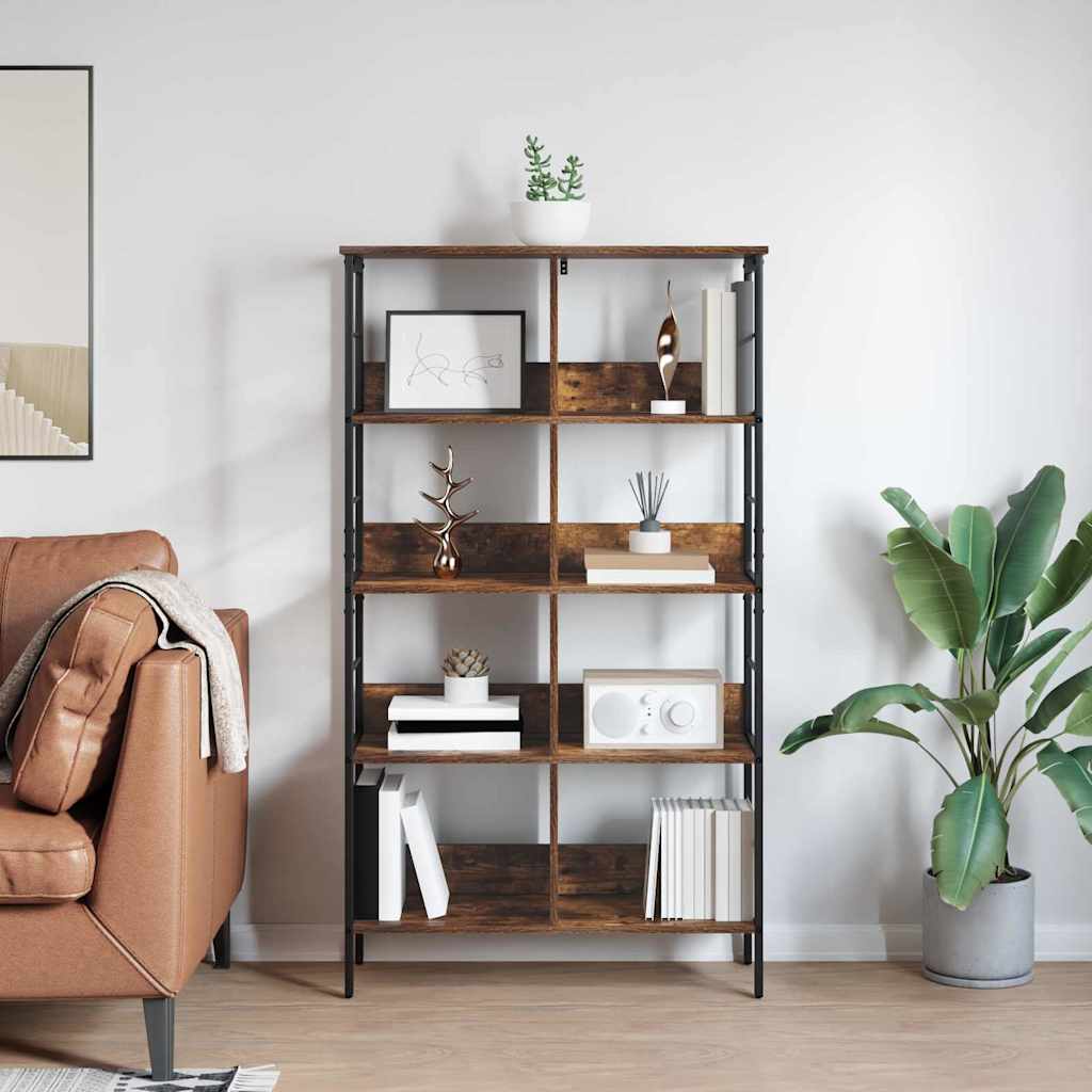 Bokhylle Røkt eik 82 x 32 x 144,5 cm Konstruert tre
