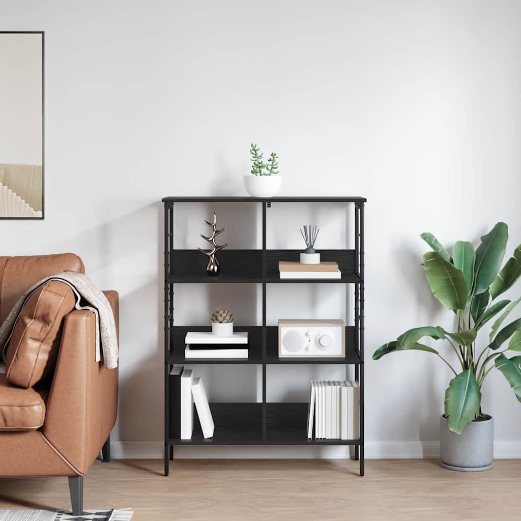 Bokhylle Svart Eik 82 x 32 x 112 cm Konstruert tre