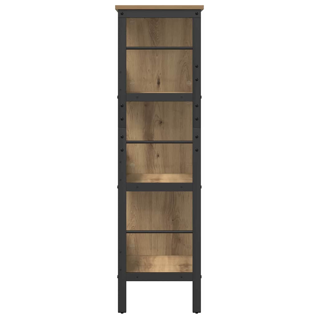 Bokhylle 6 nivåer 82 x 32 x 112 cm Konstruert tre Artisan Eik
