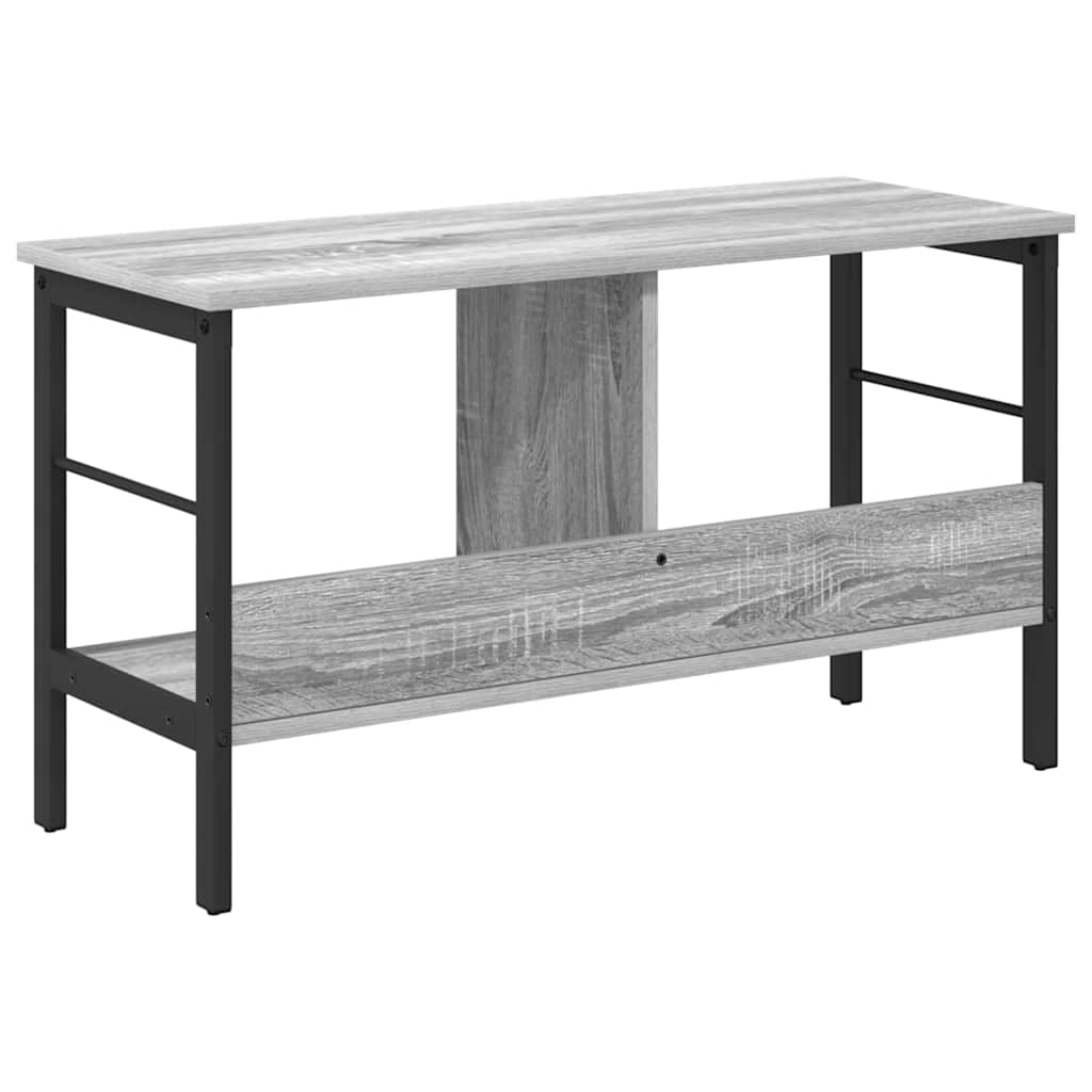 Bokhylle 2 nivåer 82 x 32 x 47 cm Konstruert tre Grå Sonoma