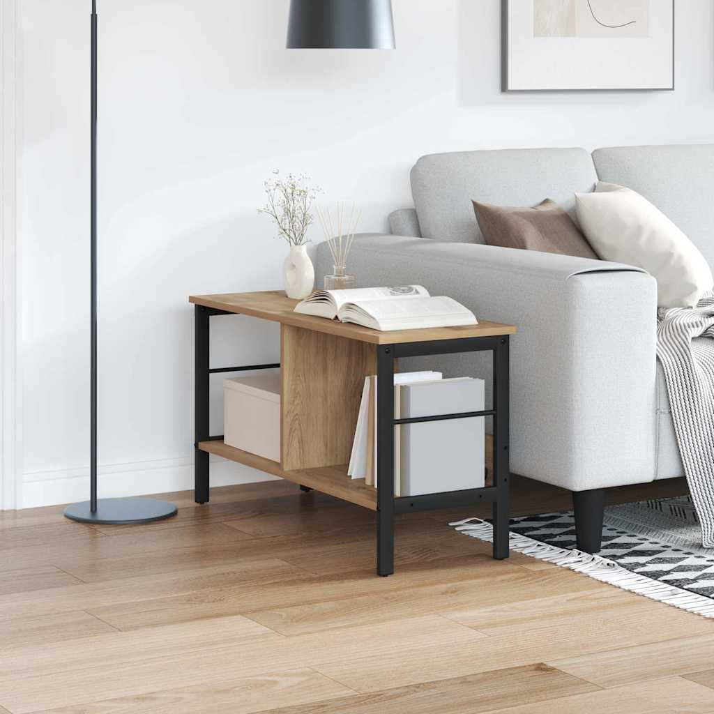 Bokhylle 2 nivåer 82 x 32 x 47 cm Konstruert tre Artisan Eik