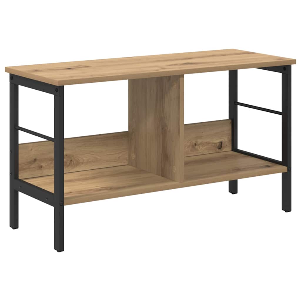 Bokhylle 2 nivåer 82 x 32 x 47 cm Konstruert tre Artisan Eik