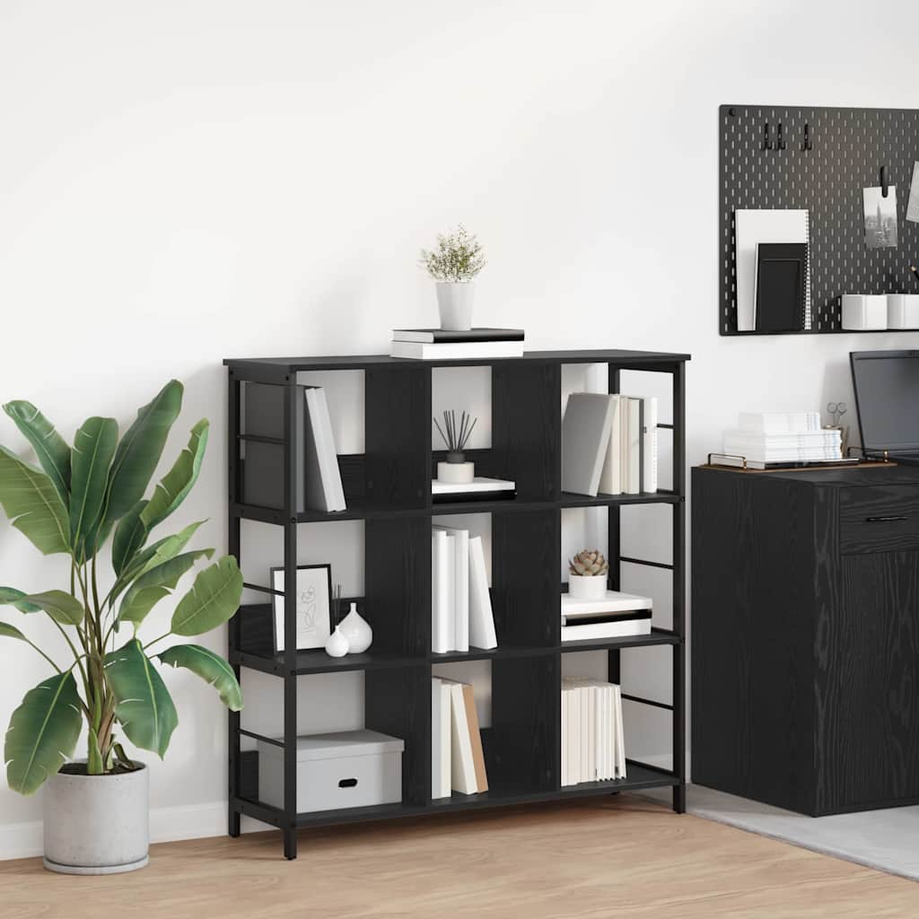Bokhylle Svart Eik 102 x 32 x 104,5 cm Konstruert tre