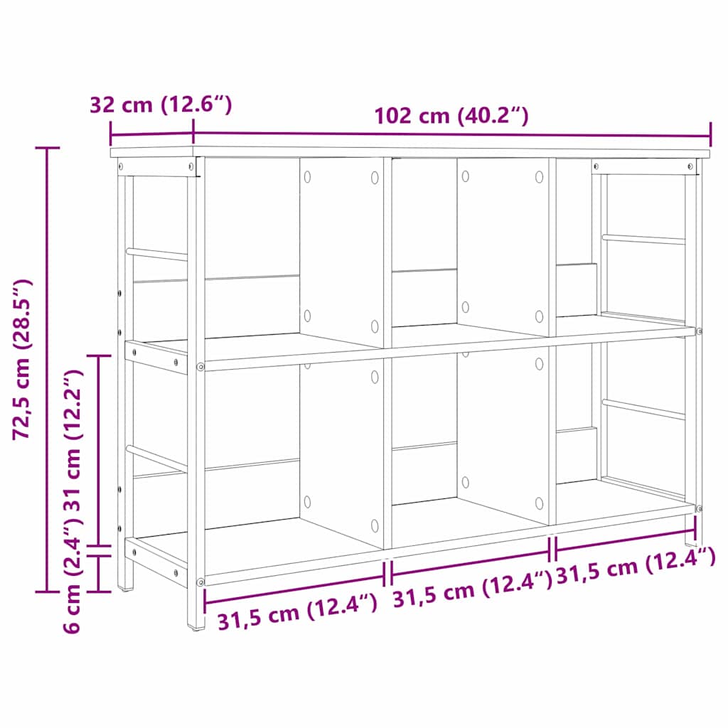 Bokhylle Gamle tre 102 x 32 x 72,5 cm Konstruert tre