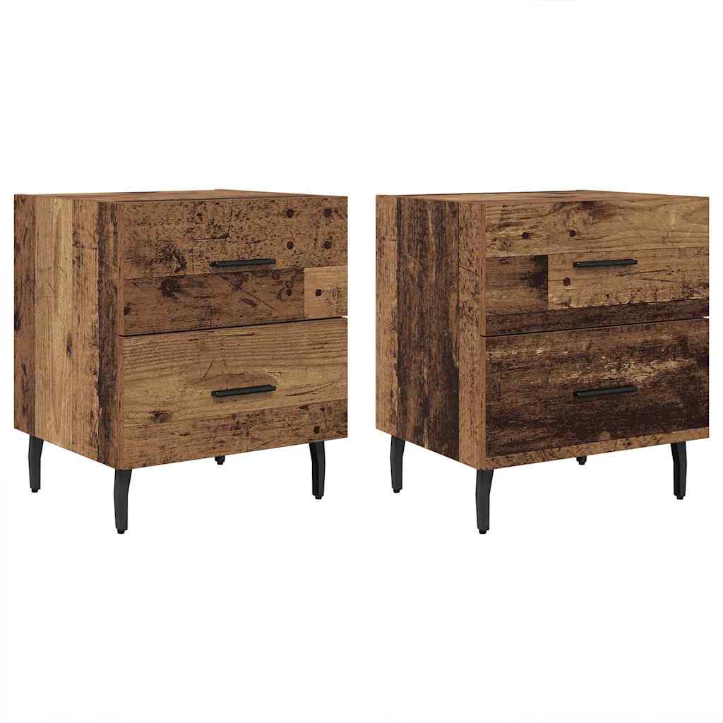 Nattbordskap 2 stk. Gammelt tre 40 x 35 x 47,5 cm
