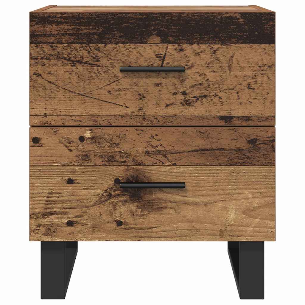 Nattbordskap 2 pcs Gammel tre og svart 40 x 35 x 47,5 cm