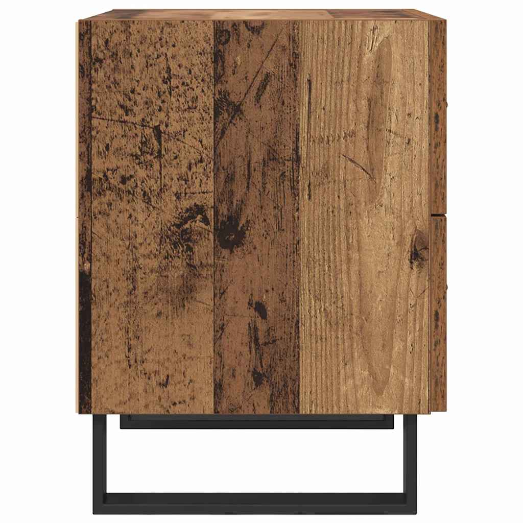Nattbordskap 2 pcs Gammel tre og svart 40 x 35 x 47,5 cm