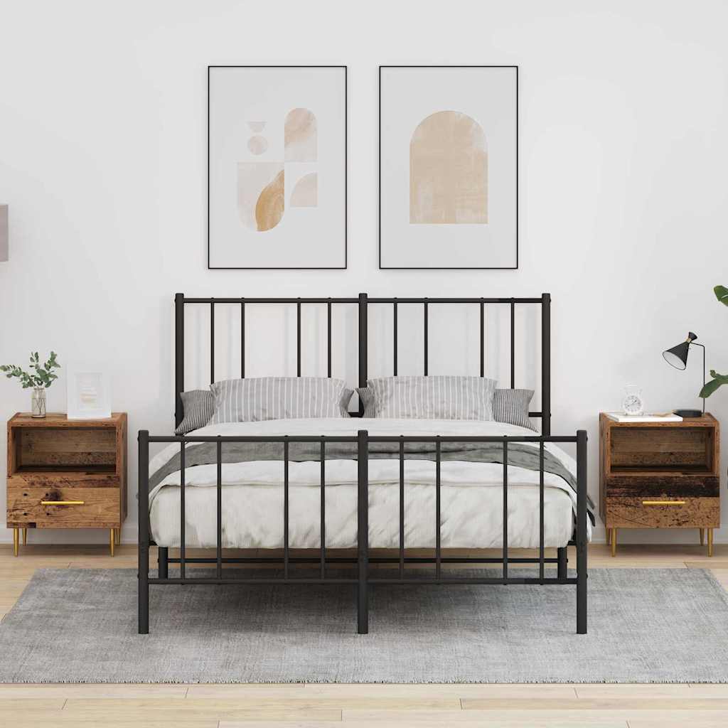 Nattbord 2 pcs Gammelt tre 40 x 35 x 47,5 cm Konstruert tre