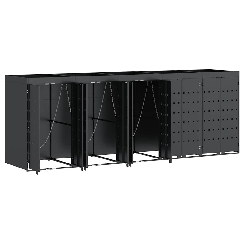 Oppbevaring for 5 søppelbøtter Antrasitt 340 x 77,5 x 121,5 cm