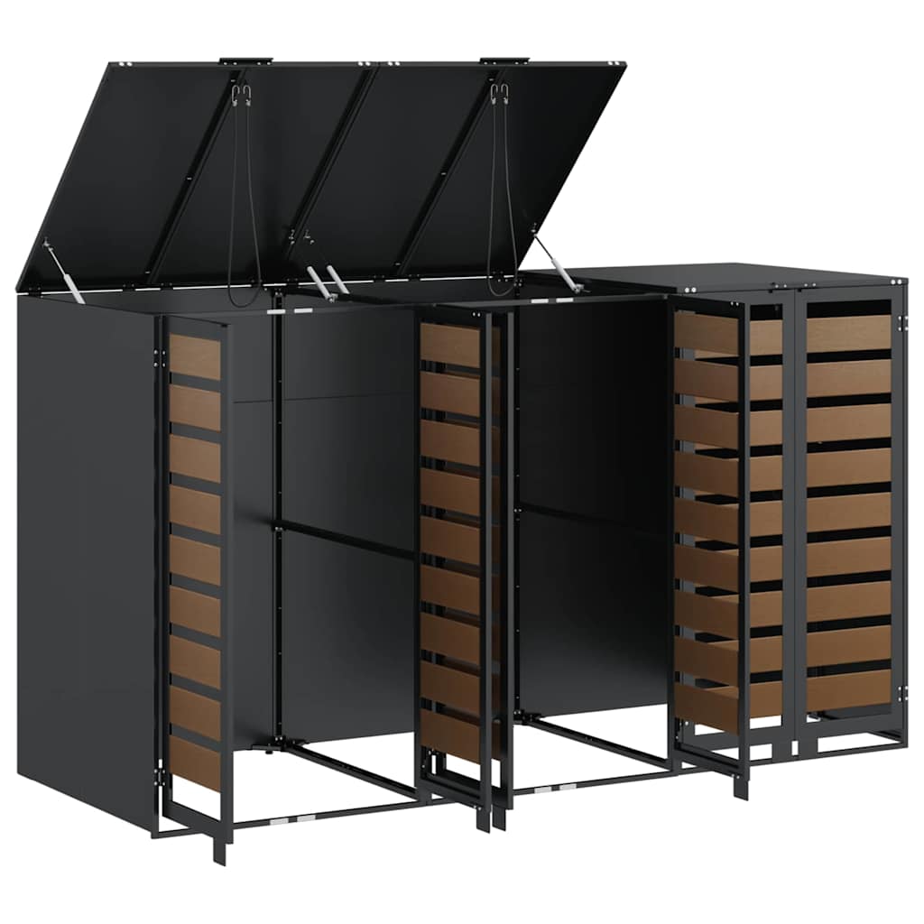 Oppbevaring for 3 søppelbøtter Antrasitt 340 x 77.5 x 115.5 cm