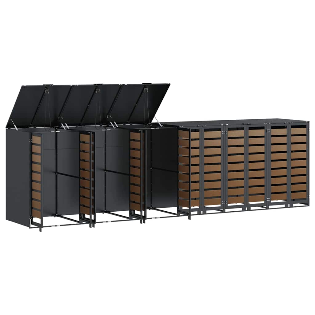 Oppbevaring for 3 søppelbøtter Antrasitt 340 x 77.5 x 115.5 cm