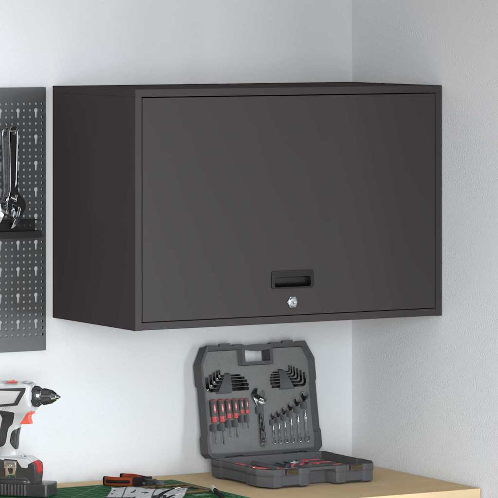 Veggskap for garasje Svart 80 x 40 x 53 cm Pulverlakkert stål