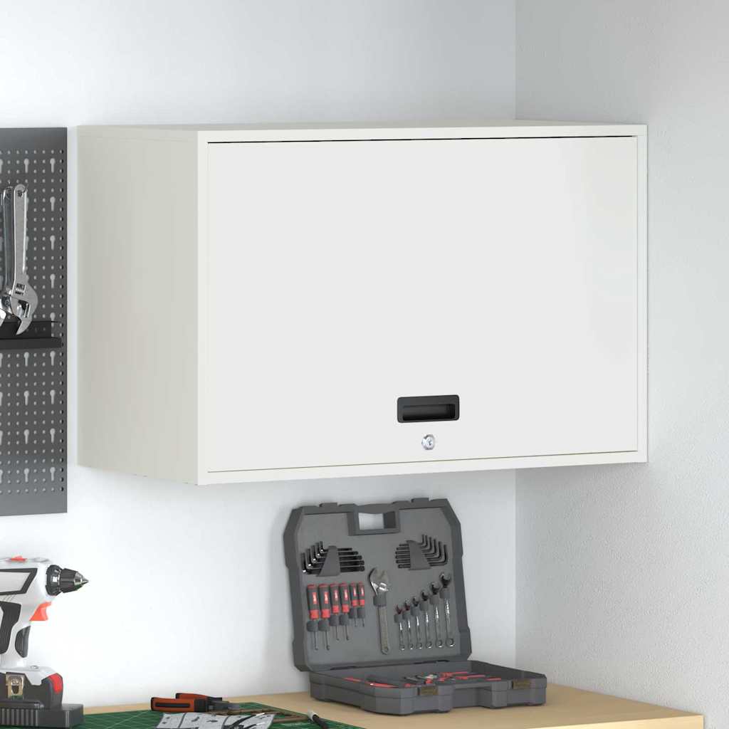 Veggskap for garasje Hvit 80 x 40 x 53 cm Pulverlakkert stål