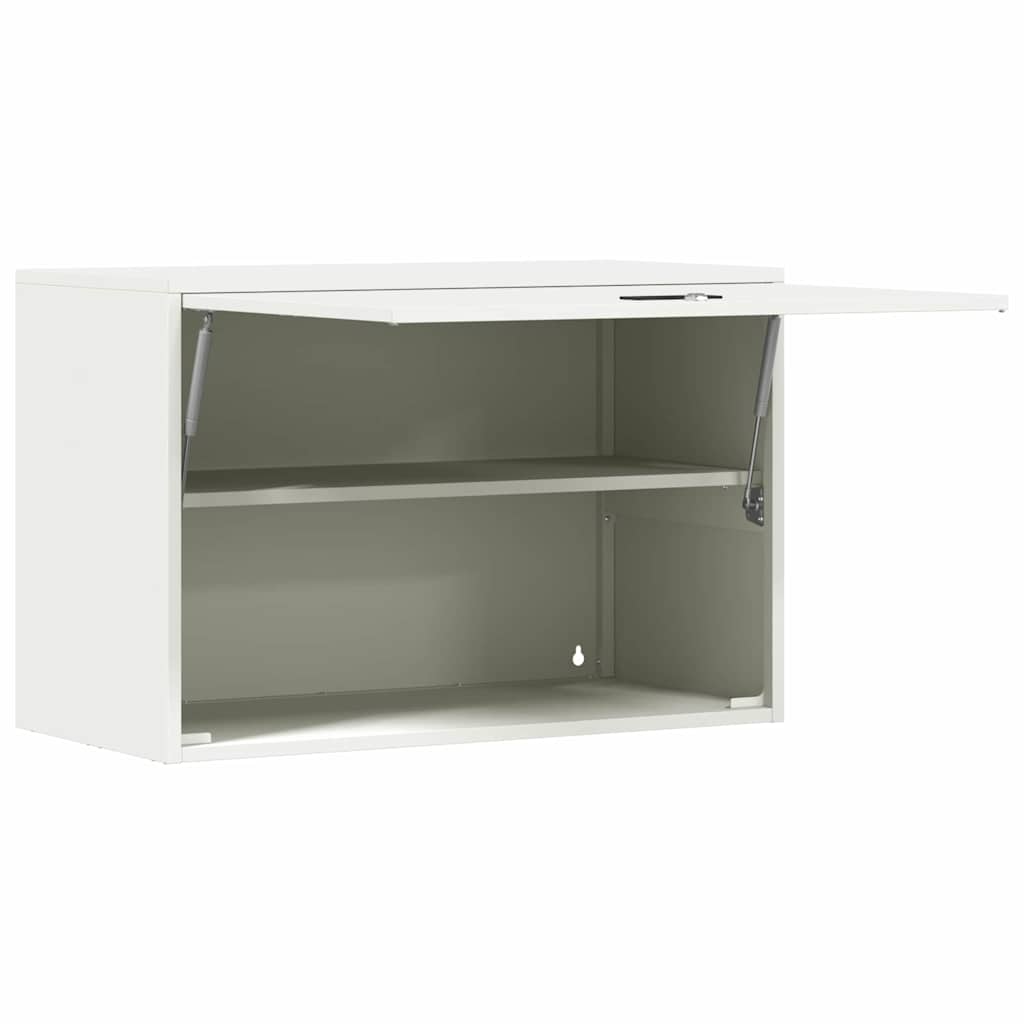 Veggskap for garasje Hvit 80 x 40 x 53 cm Pulverlakkert stål