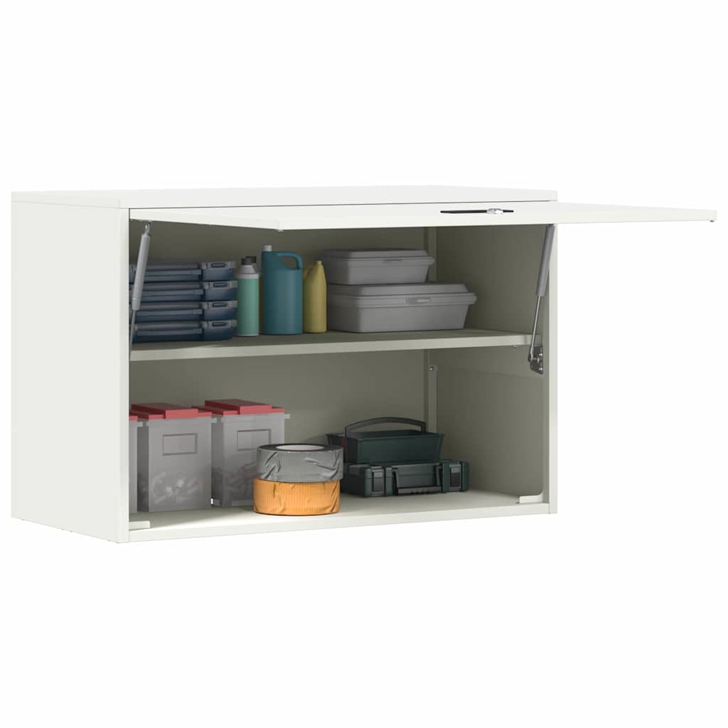 Veggskap for garasje Hvit 80 x 40 x 53 cm Pulverlakkert stål