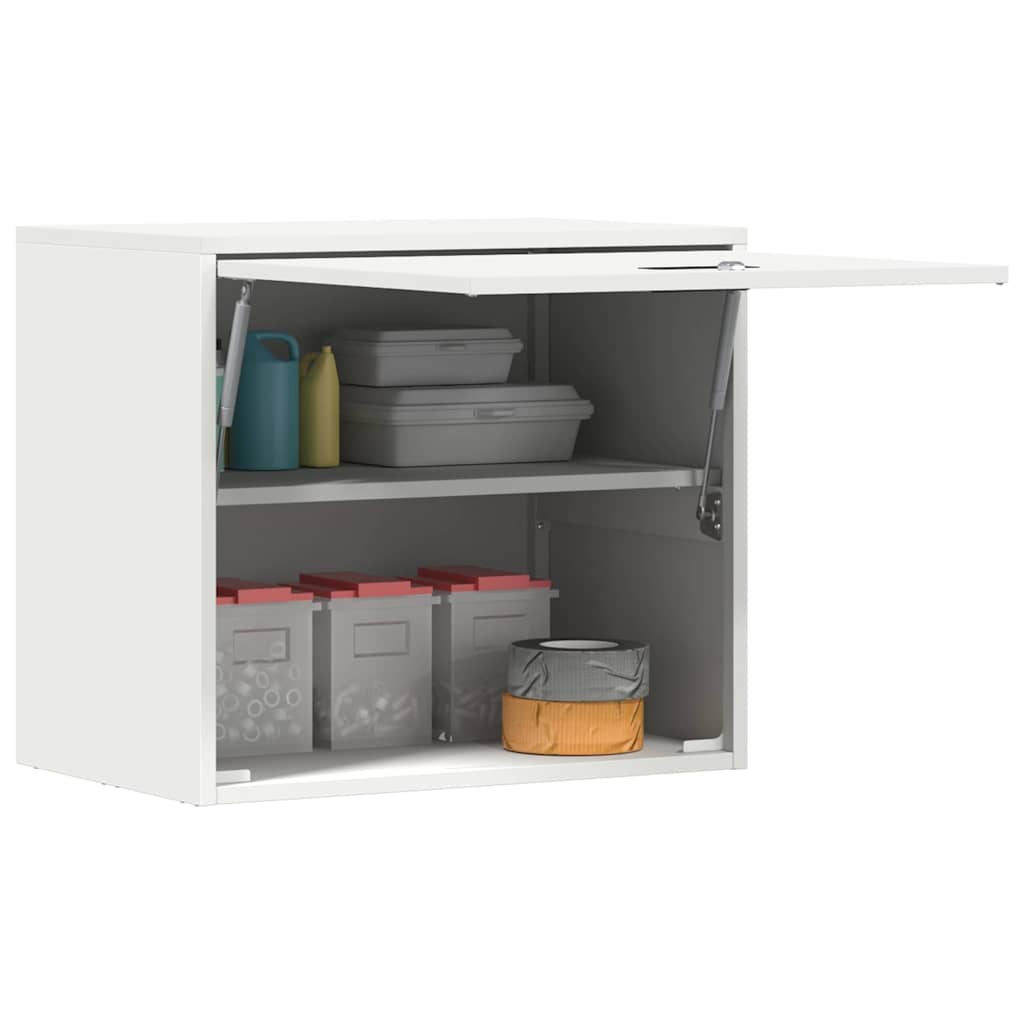 Veggskap for garasje Hvit 60 x 40 x 53 cm Pulverlakkert stål