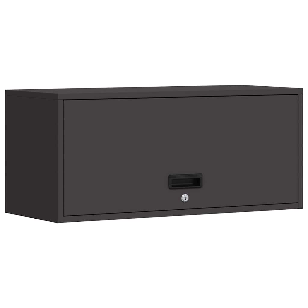 Veggskap for garasje Svart 80 x 33 x 35 cm Pulverlakkert stål