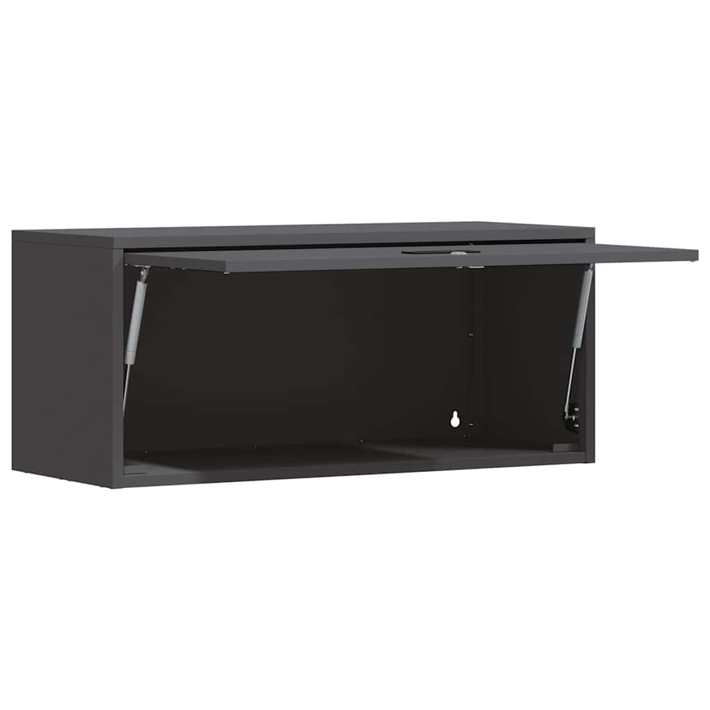 Veggskap for garasje Svart 80 x 33 x 35 cm Pulverlakkert stål