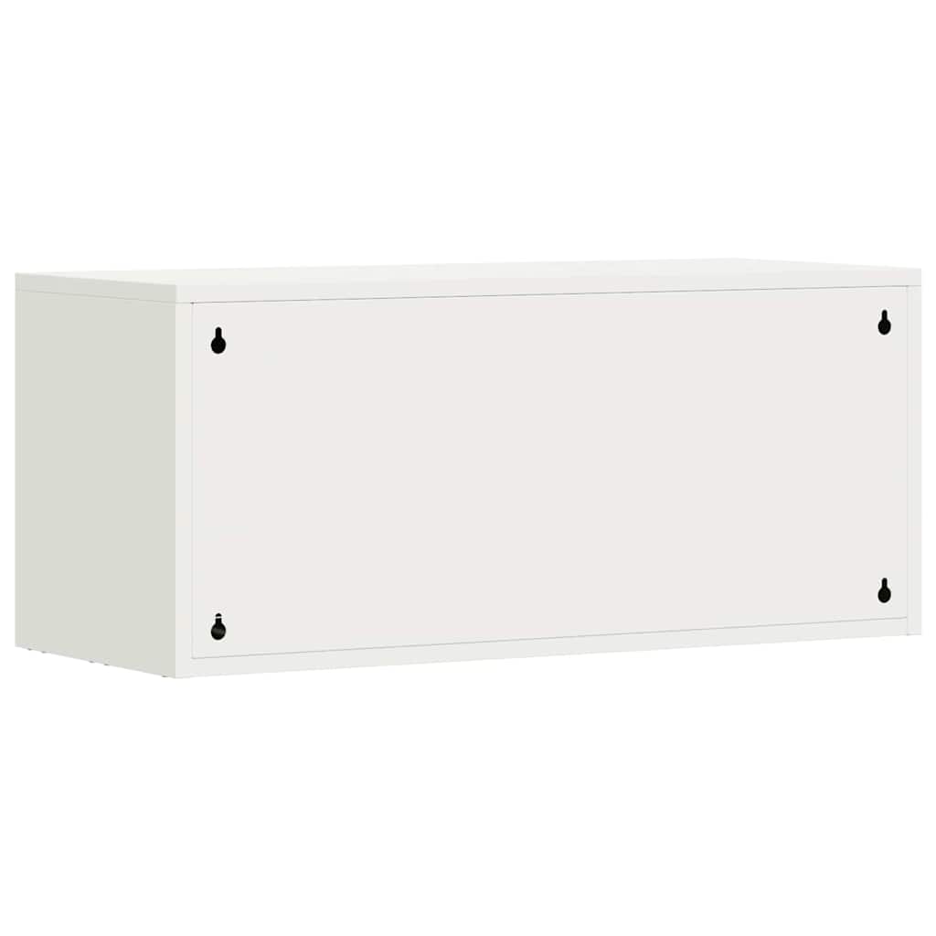 Veggskap for garasje Hvit 80 x 33 x 35 cm Pulverlakkert stål