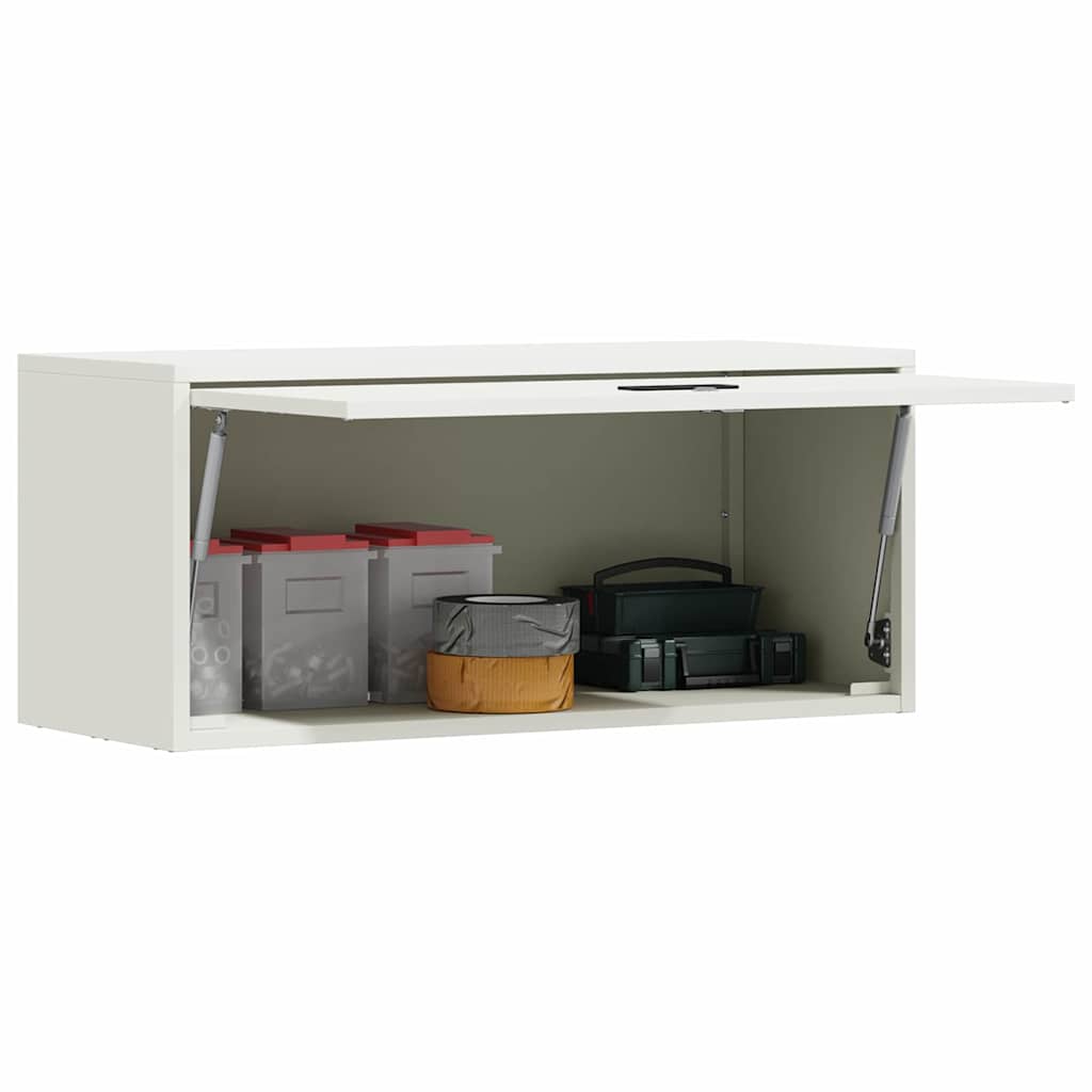 Veggskap for garasje Hvit 80 x 33 x 35 cm Pulverlakkert stål