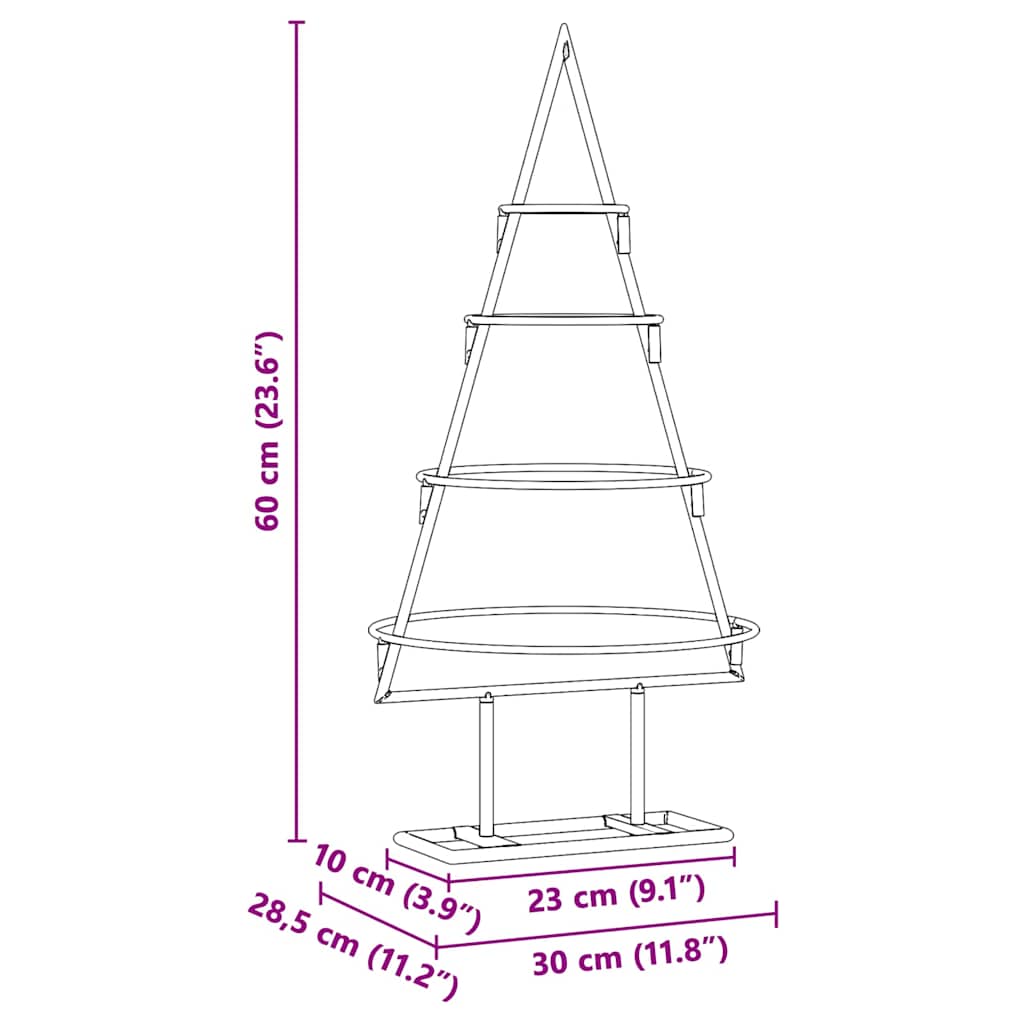 Metall juletre med stativ Gull 60 cm Pulverlakkert stål