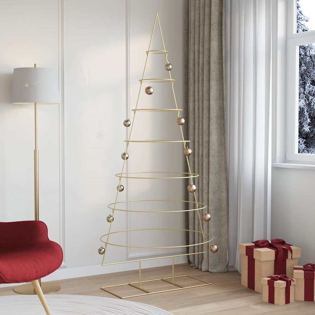 Metall juletre med stativ Gull 209 cm Pulverlakkert stål