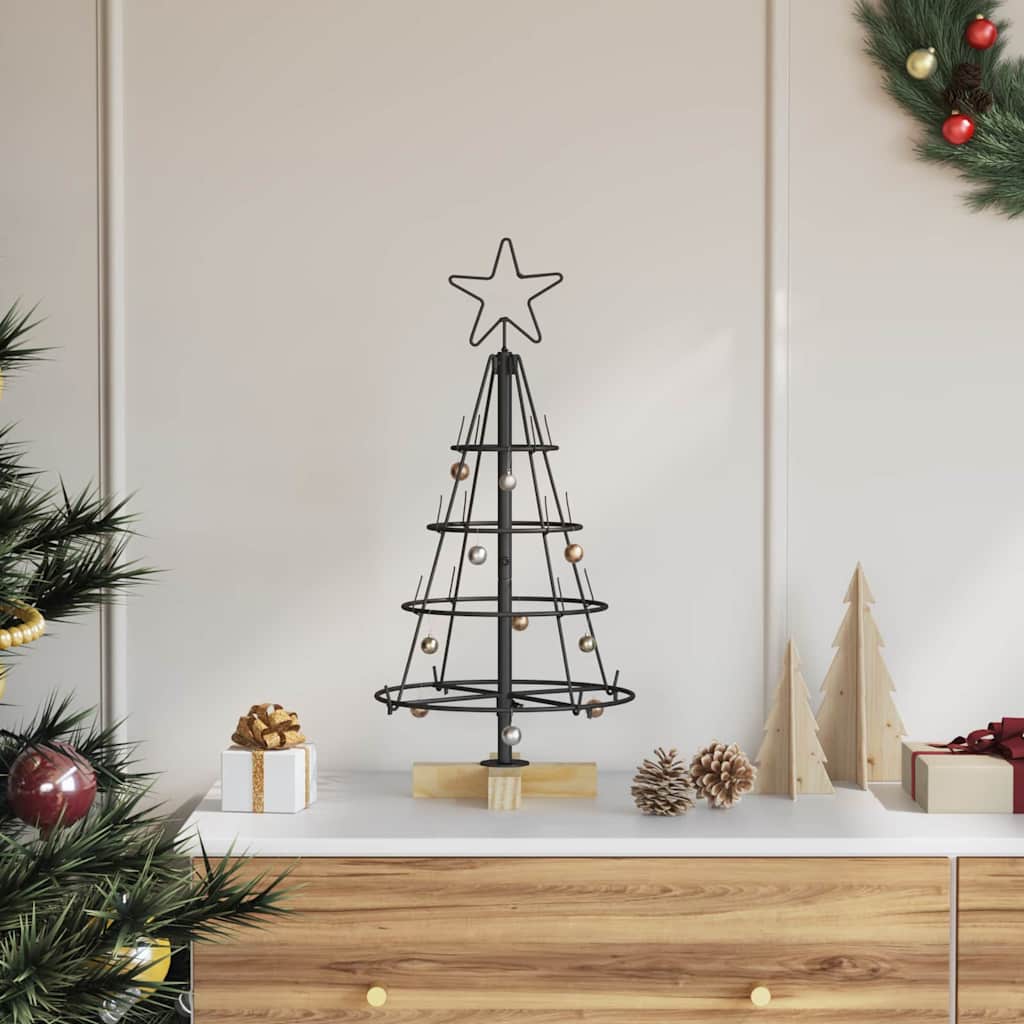 Julekjegle Tre med stativ Svart 60 cm Stål