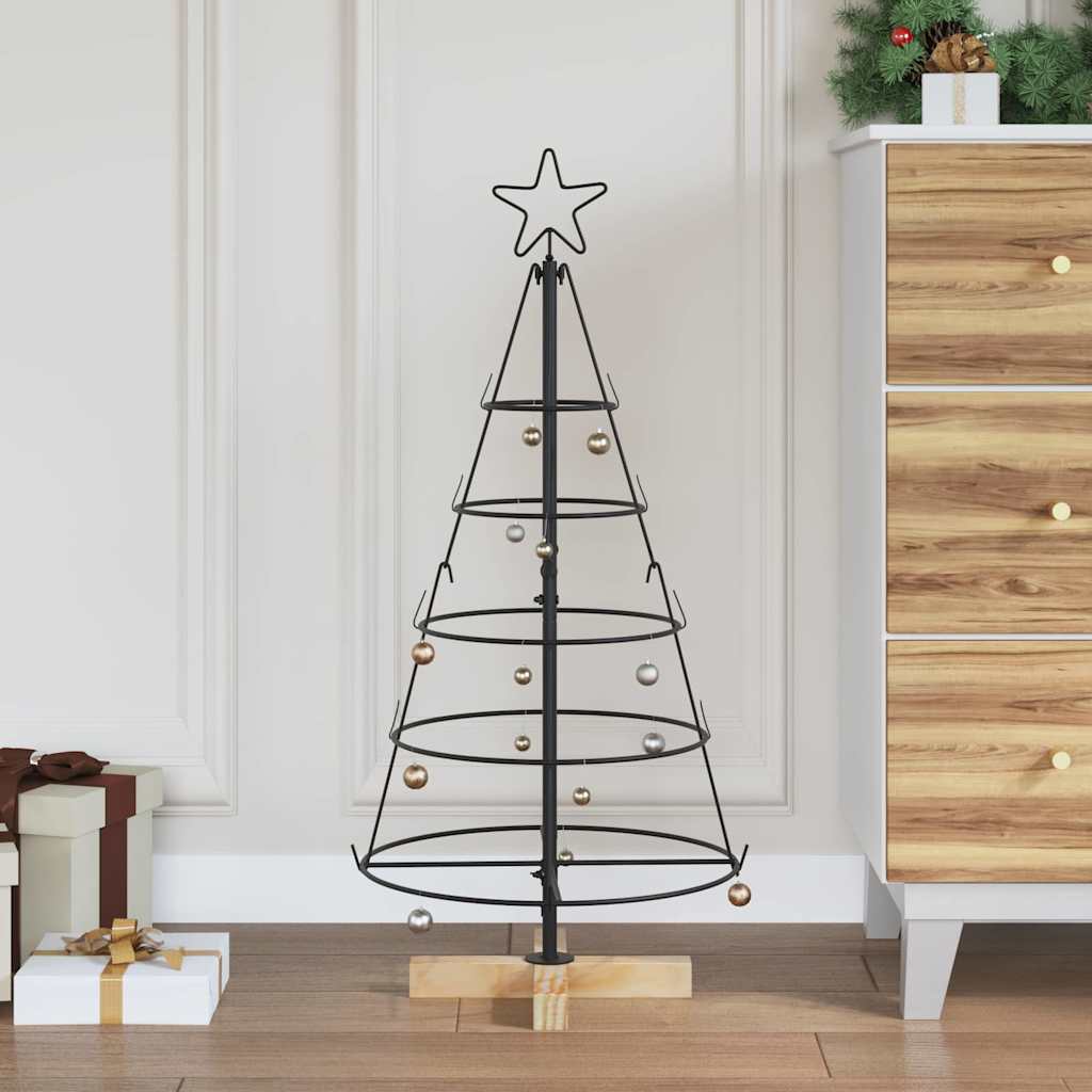 Julekjegle Tre med stativ Svart 90 cm Stål