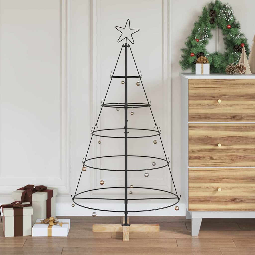 Julekjegle Tre med stativ Svart 126 cm Stål