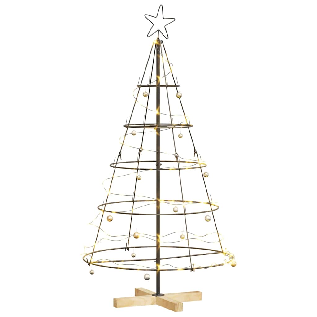 Julekjegle Tre med stativ Svart 126 cm Stål