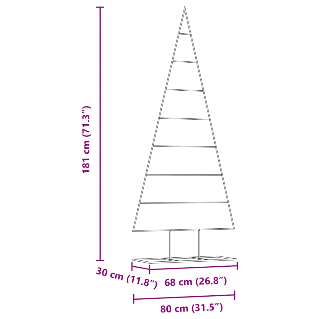 Metall juletre med stativ Gull 181 cm Pulverlakkert stål