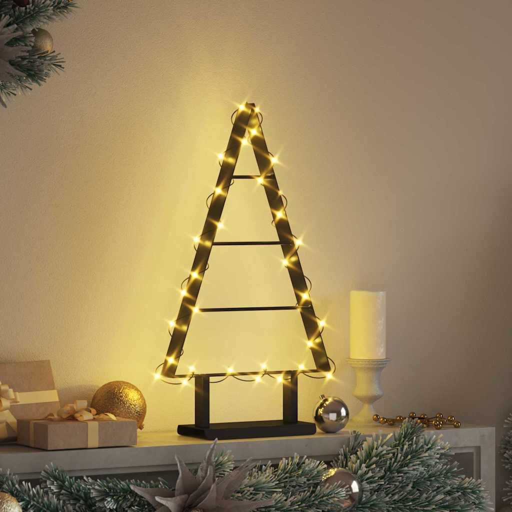 Metall juletre med stativ Svart 60 cm Stål