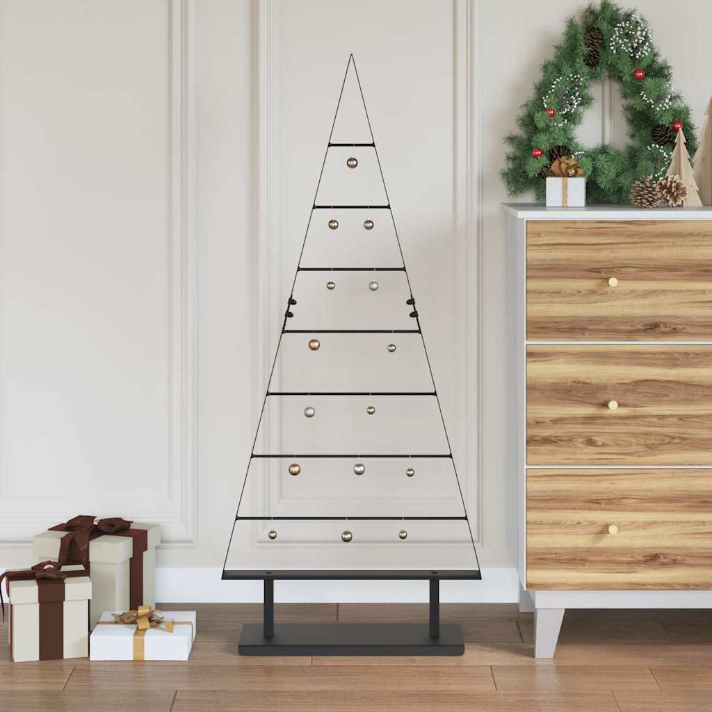 Metall juletre med stativ Svart 125,5 cm Stål