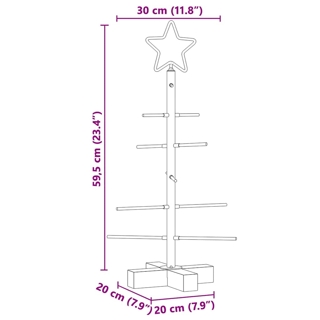 Metall juletre med stativ Svart 59,5 cm Pulverlakkert stål