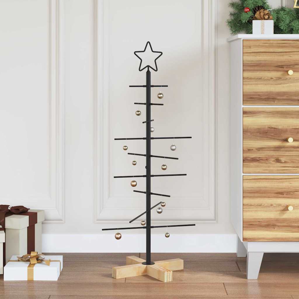 Metall juletre med stativ Svart 89 cm Pulverlakkert stål