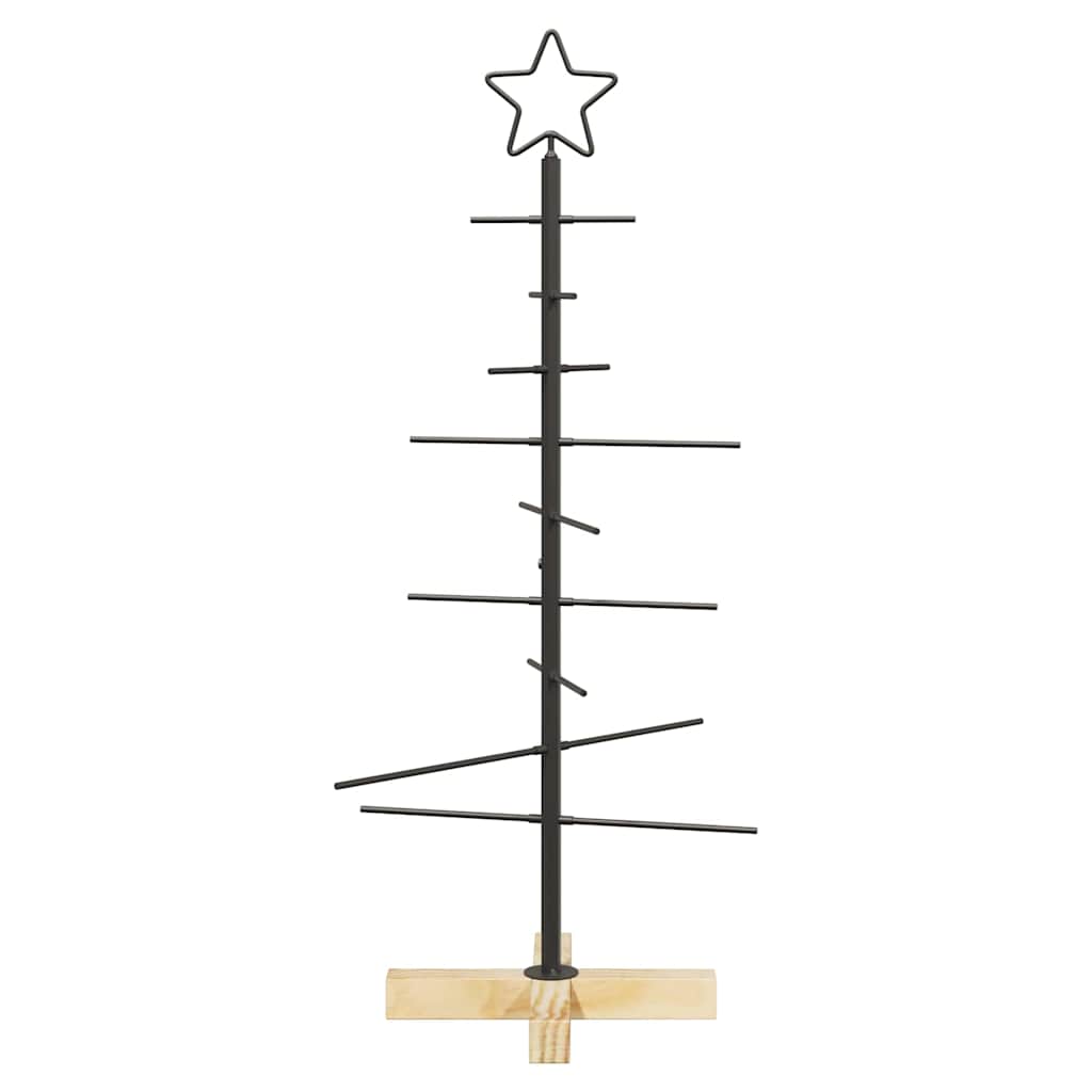 Metall juletre med stativ Svart 89 cm Pulverlakkert stål