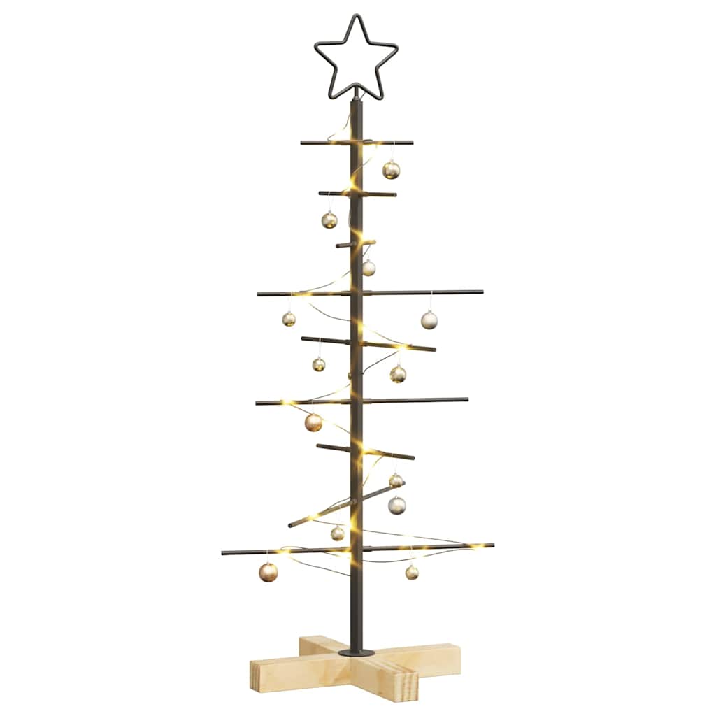 Metall juletre med stativ Svart 89 cm Pulverlakkert stål
