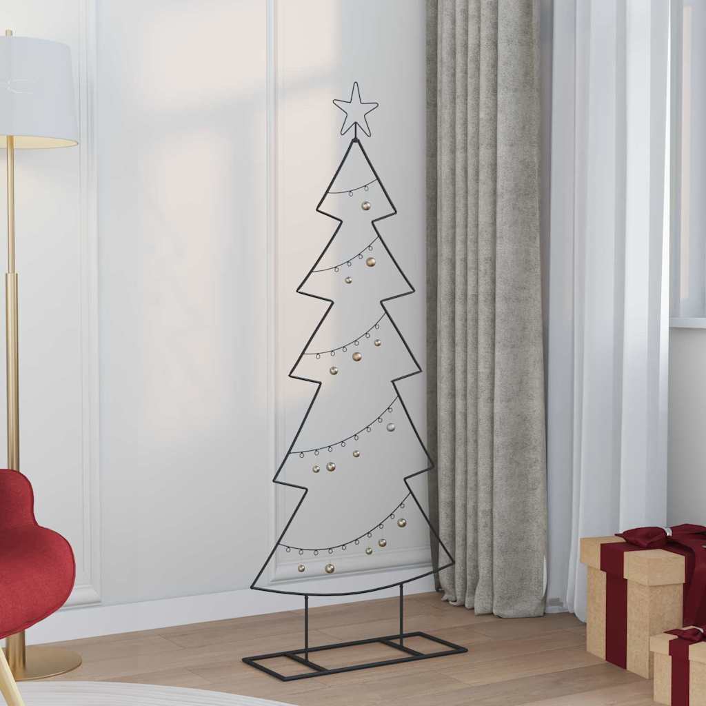 Metall juletre med stativ Svart 150 cm Stål