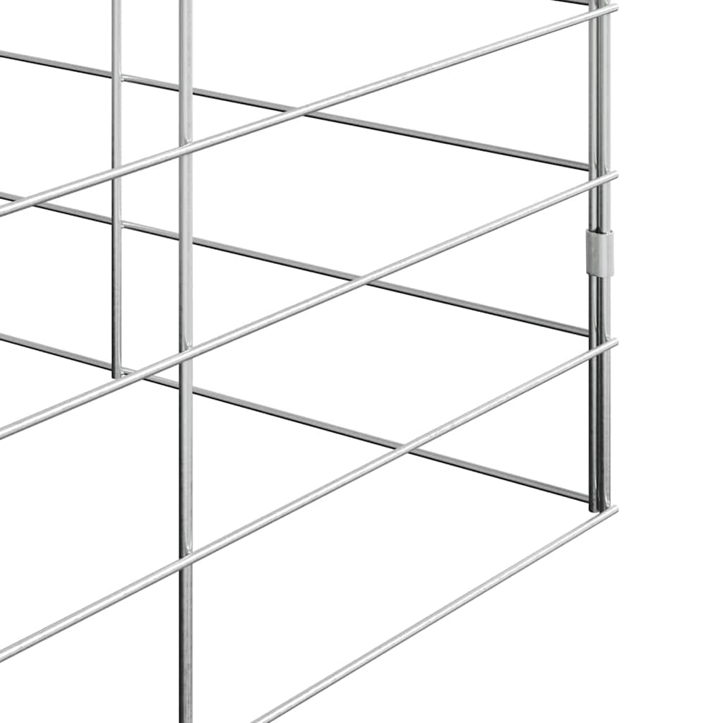 Hønsebur 2 pcs sølv 600 x 100 x 210 cm Galvanisert Stål
