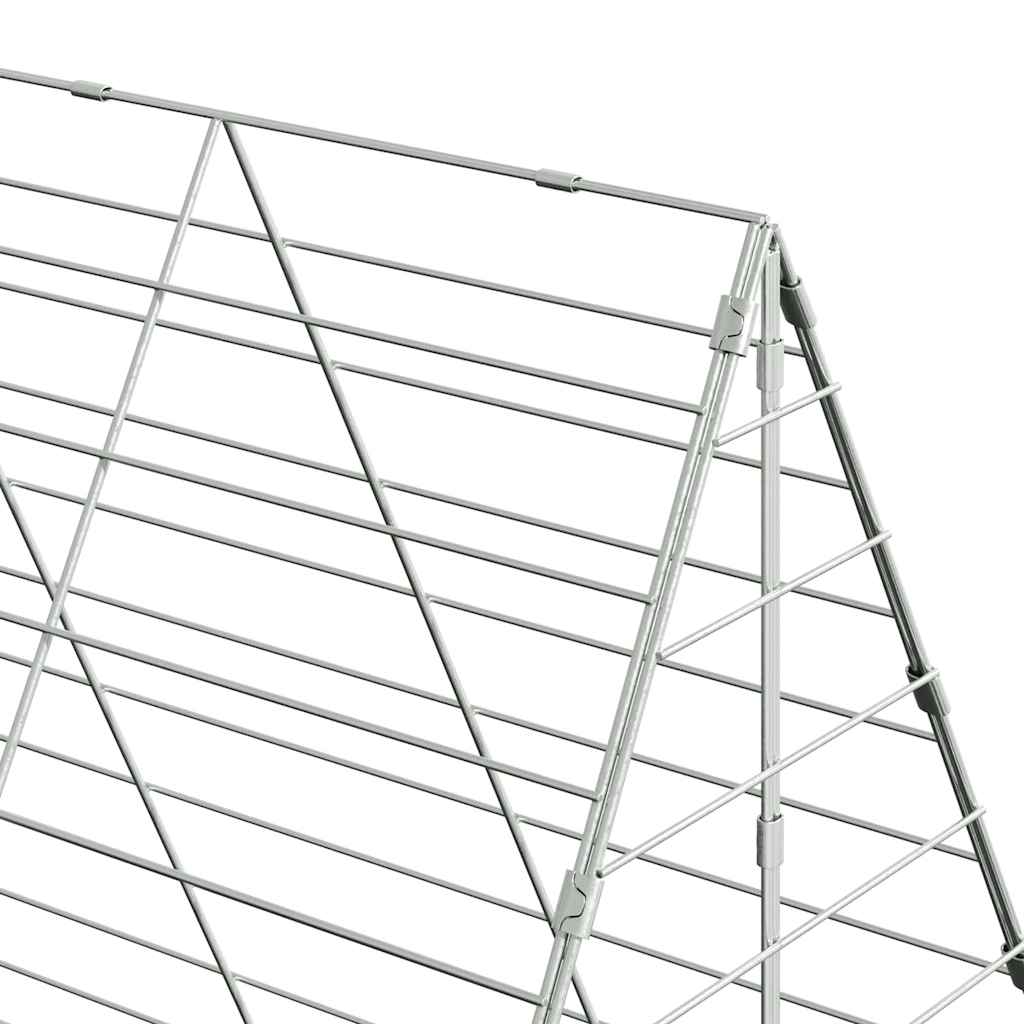 Hønsebur 2 pcs sølv 600 x 100 x 210 cm Galvanisert Stål