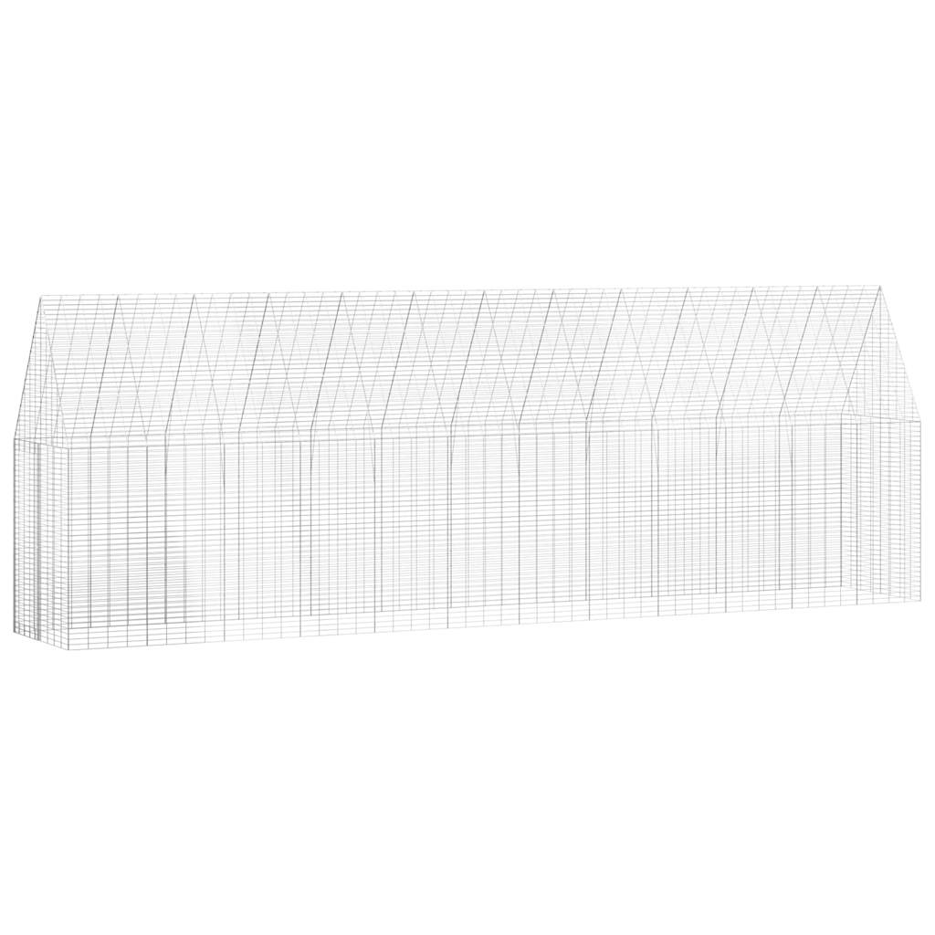 Hønsebur 2 pcs sølv 600 x 100 x 210 cm Galvanisert Stål