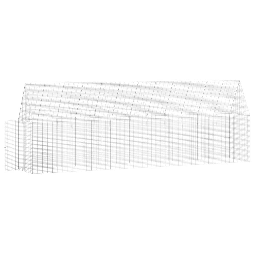 Hønsebur 2 pcs sølv 600 x 100 x 210 cm Galvanisert Stål