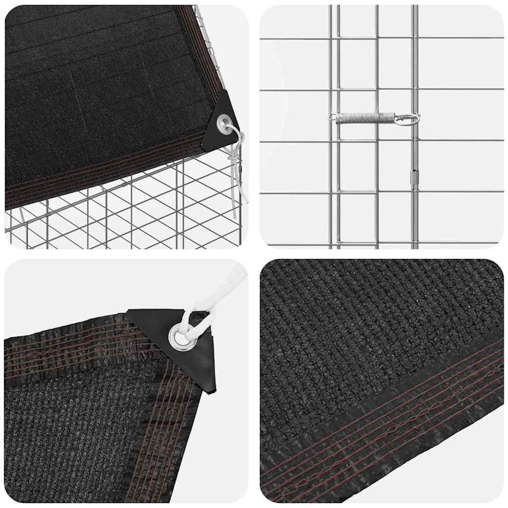 Hønsebur 2 pcs sølv 600 x 100 x 210 cm Galvanisert Stål