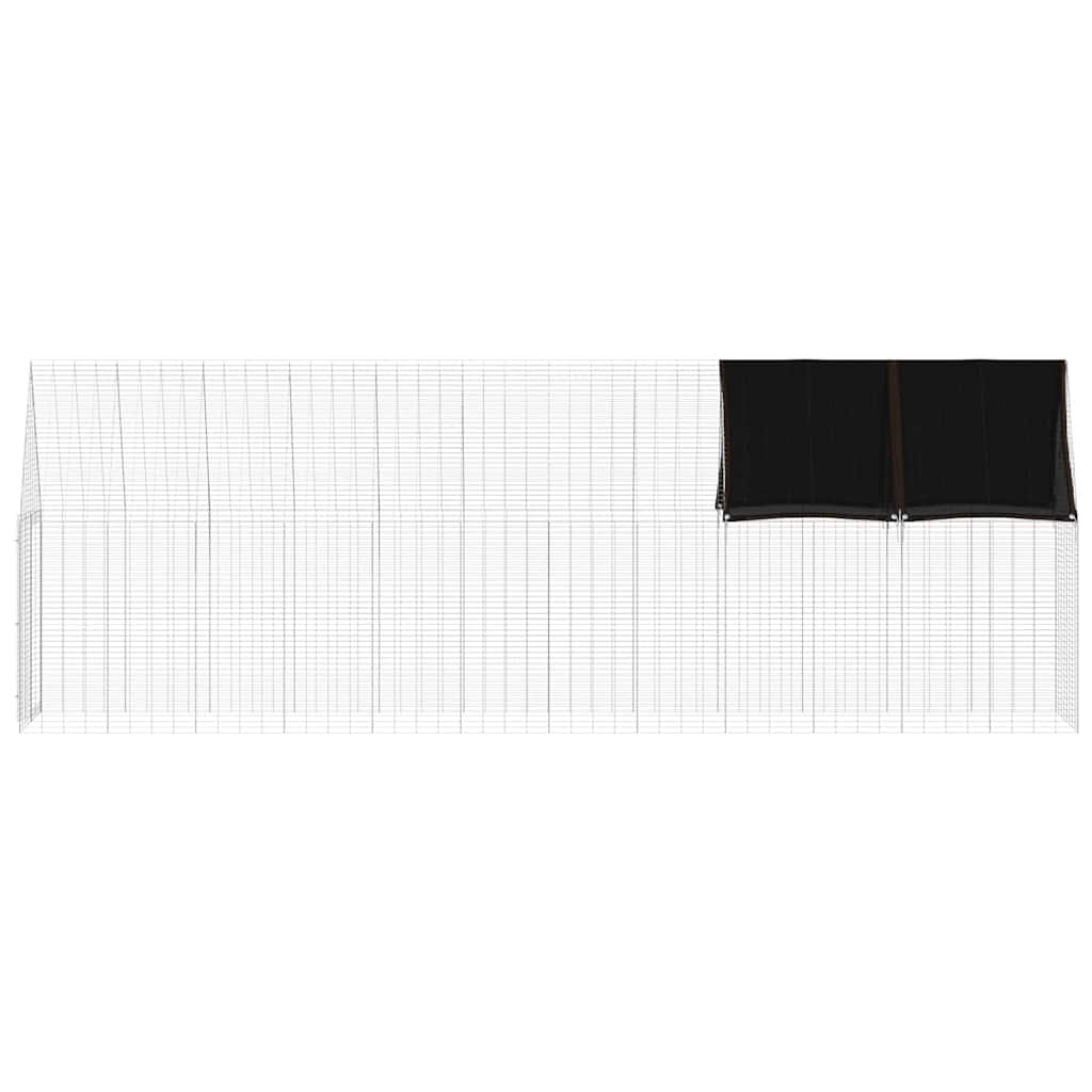 Hønsebur 2 pcs sølv 600 x 100 x 210 cm Galvanisert Stål