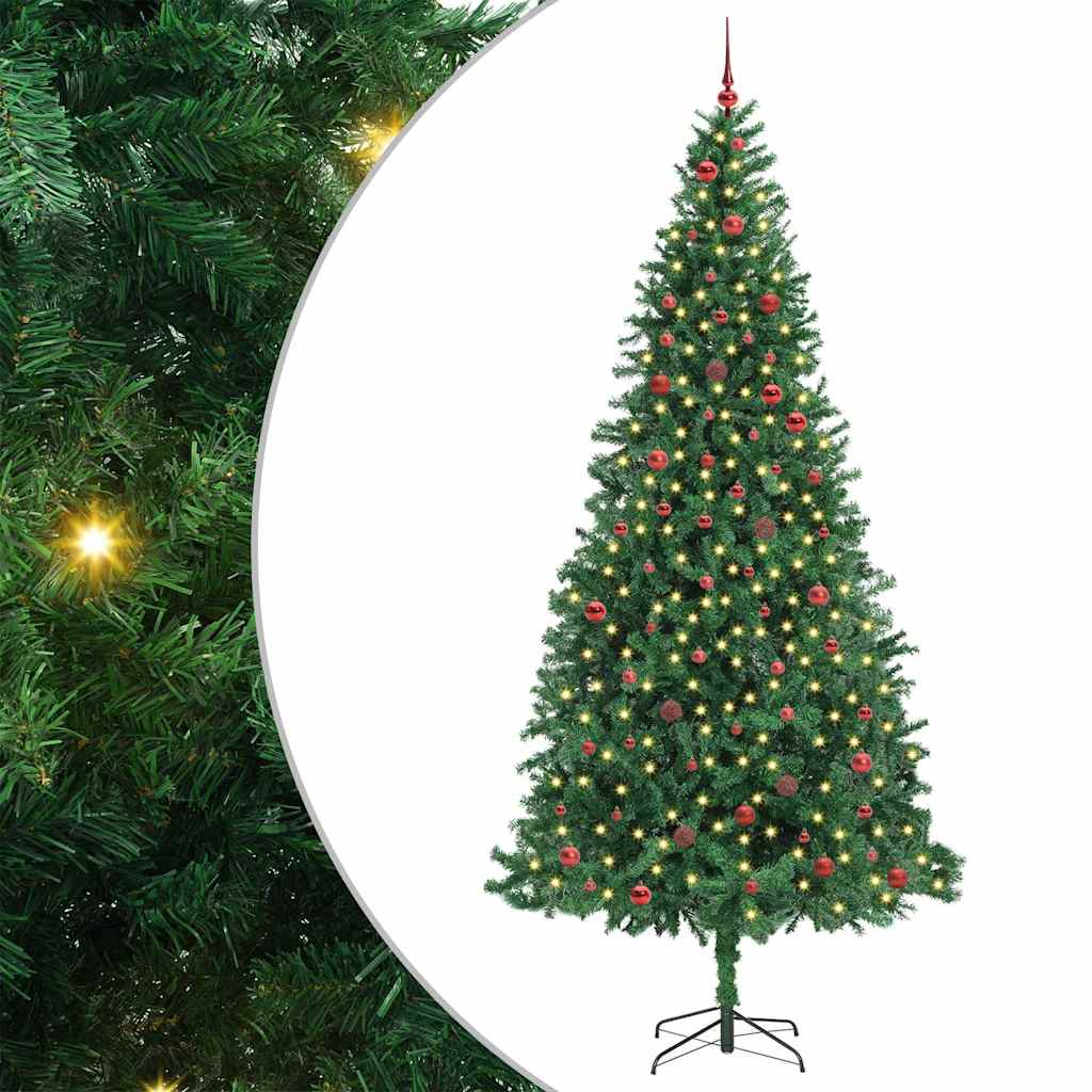Kunstig juletre med 300 LED grønn 300 cm PVC og metall og plast
