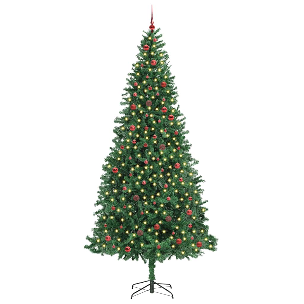 Kunstig juletre med 300 LED grønn 300 cm PVC og metall og plast