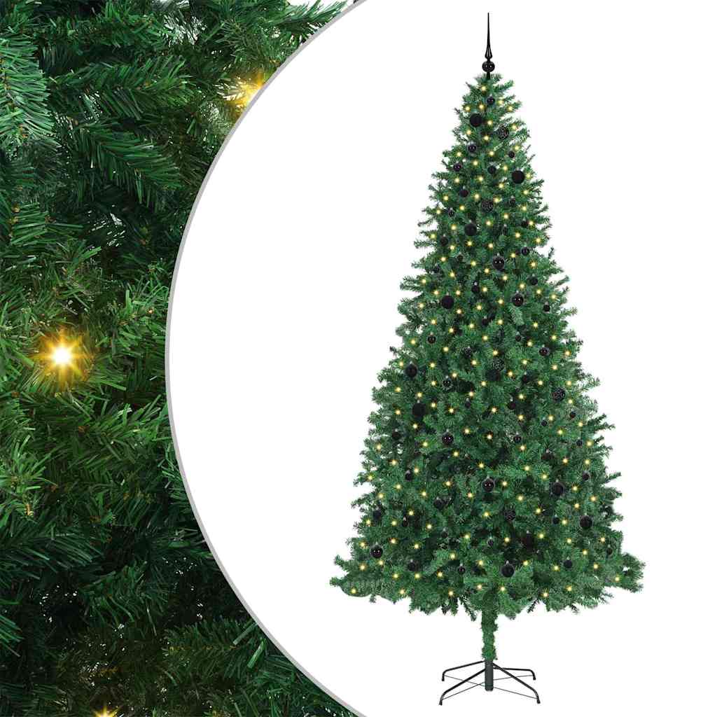 Kunstig juletre med 300 LED grønn 300 cm PVC og metall og plast