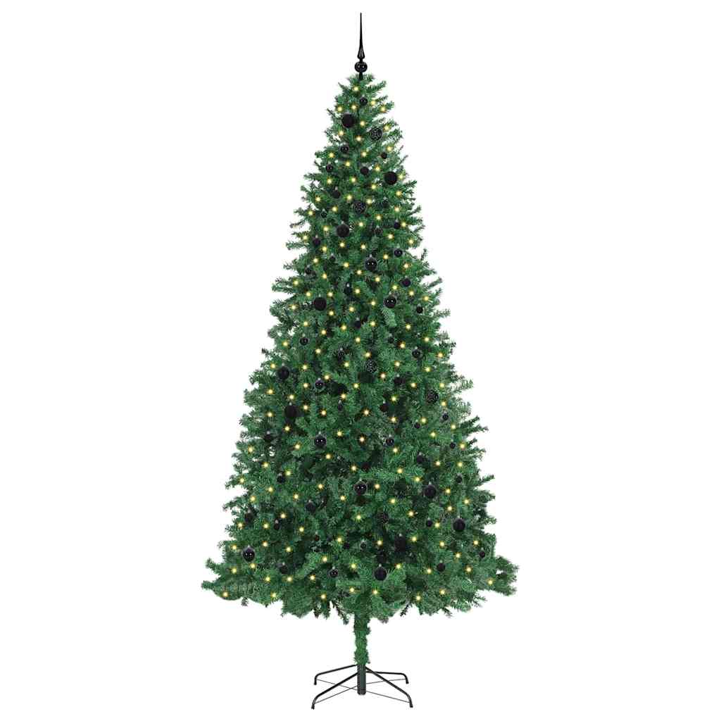 Kunstig juletre med 300 LED grønn 300 cm PVC og metall og plast