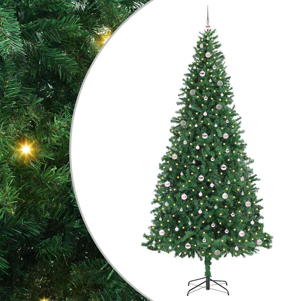 Kunstig juletre med 300 LED grønn 300 cm PVC og metall og plast