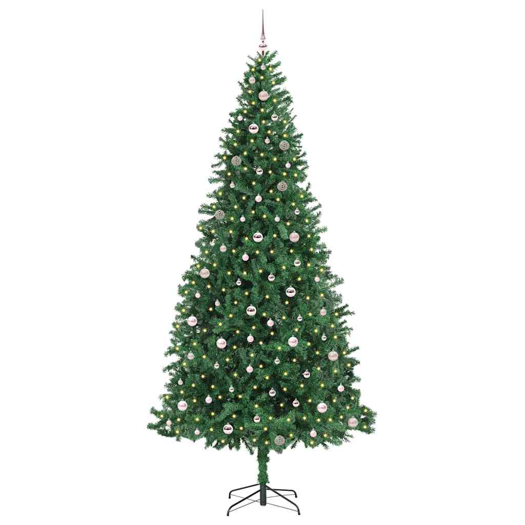 Kunstig juletre med 300 LED grønn 300 cm PVC og metall og plast